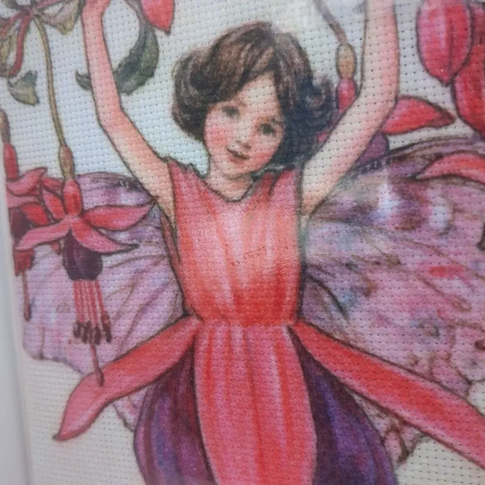 Needlepoint Flower Fairies Sicily Mary Barker 1997 Fuchsia 9 In X 12 In Vintage